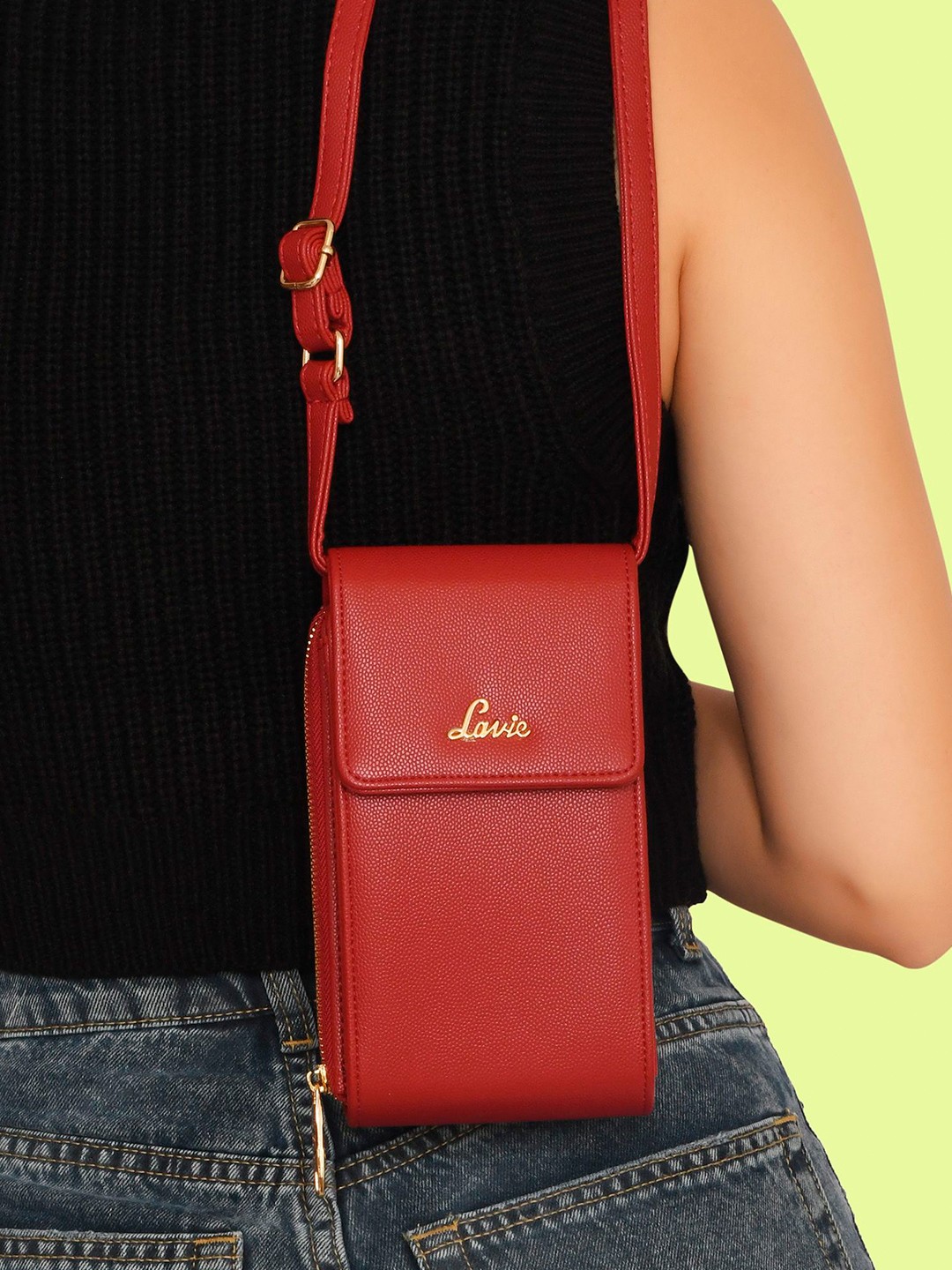 

Lavie Structured Sling Bag with Fringed, Red