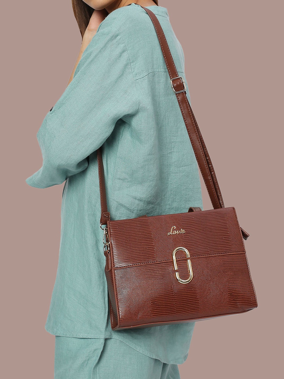 

Lavie Textured Structured Satchel, Brown