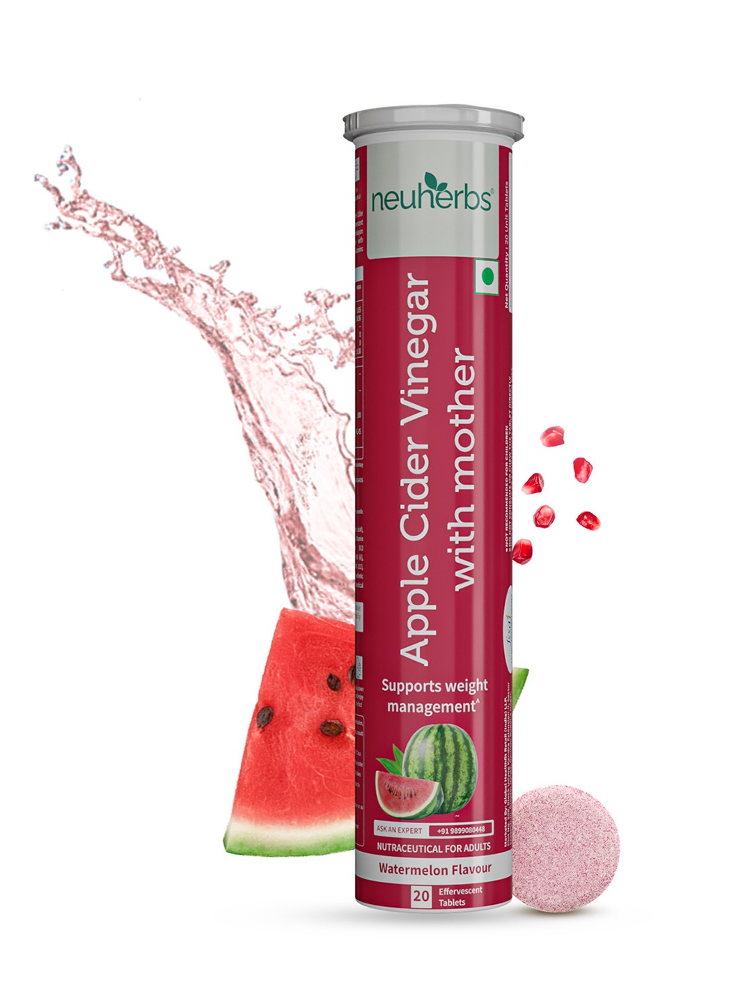 

Neuherbs Apple Cider Vinegar with Mother Effervescent Tablets - 20 Tablets, Red