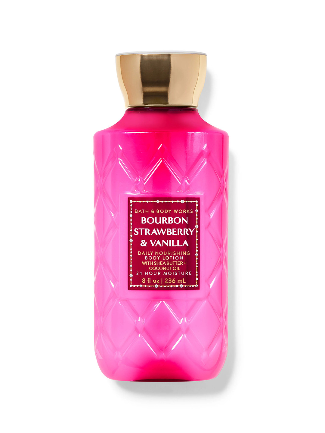 

Bath & Body Works Bourbon Strawberry & Vanilla Body Lotion with Shea Butter - 236ml, Pink