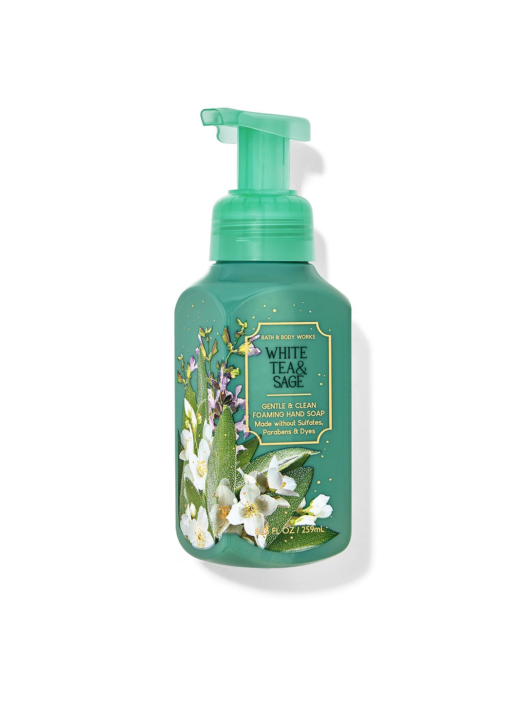 

Bath & Body Works White Tea & Sage Gentle & Clean Foaming Hand Soap, Green