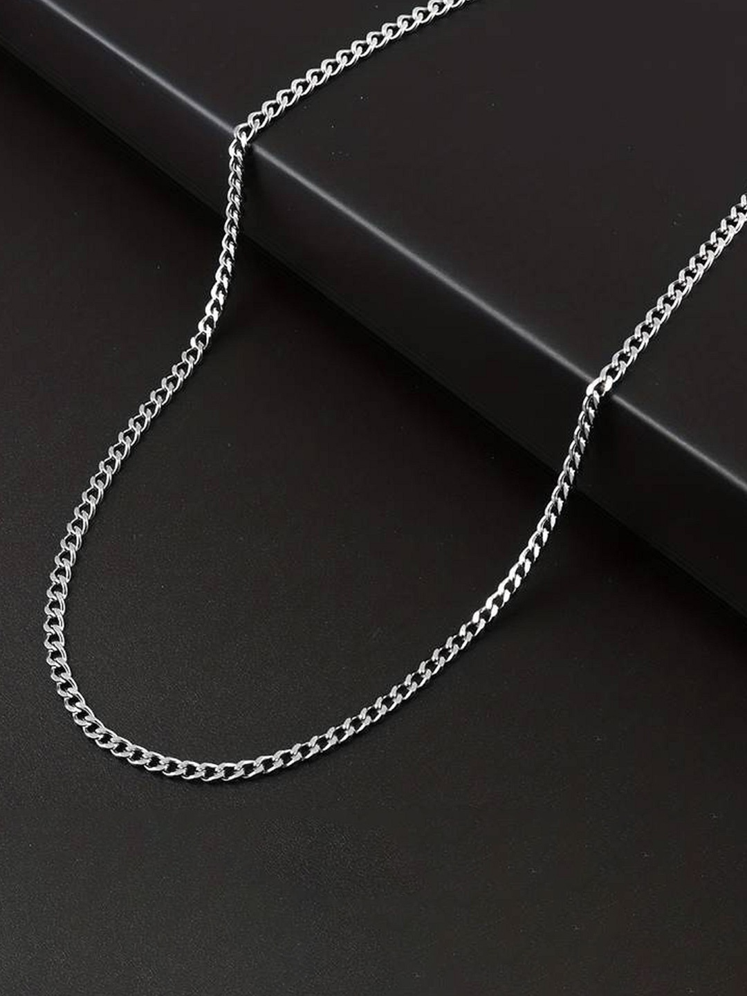 

Minprice Men Stainless Steel Silver-Plated Link Chain