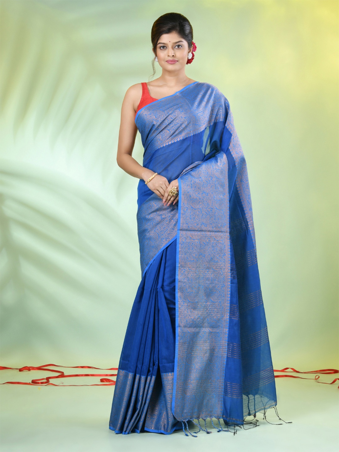 

Charukriti Zari Saree, Blue