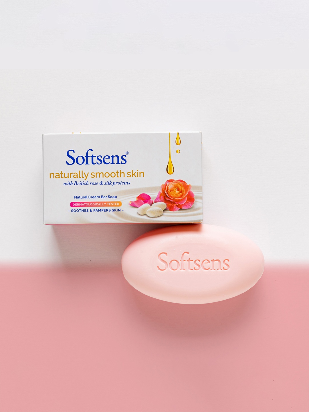 

Softsens Set Of 3 Naturally Smooth Skin Cream Bar Soap - 100g Each, Pink
