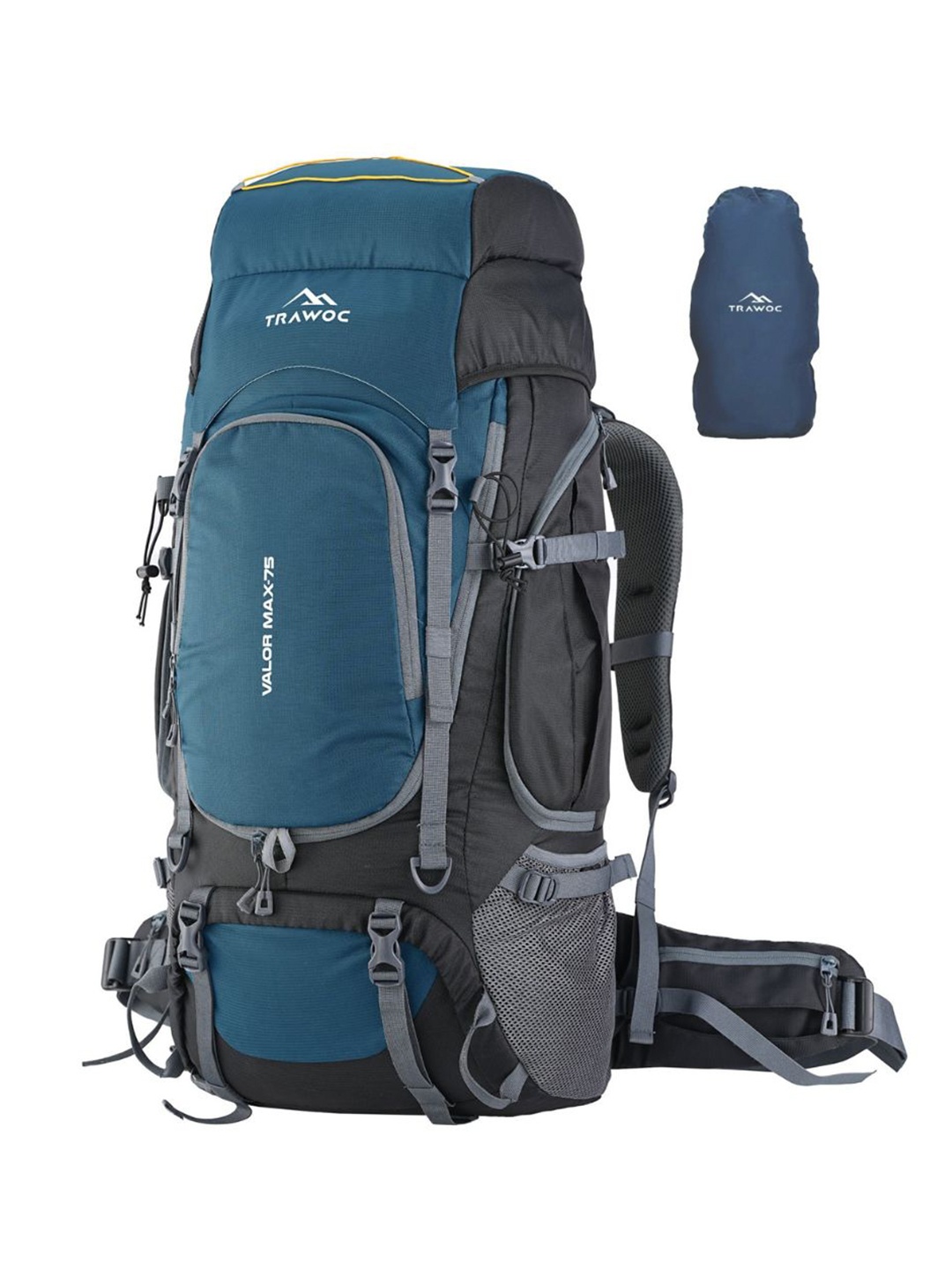 

TRAWOC VALOR MAX Solid 75L Travel Rucksack With Rain Cover, Blue