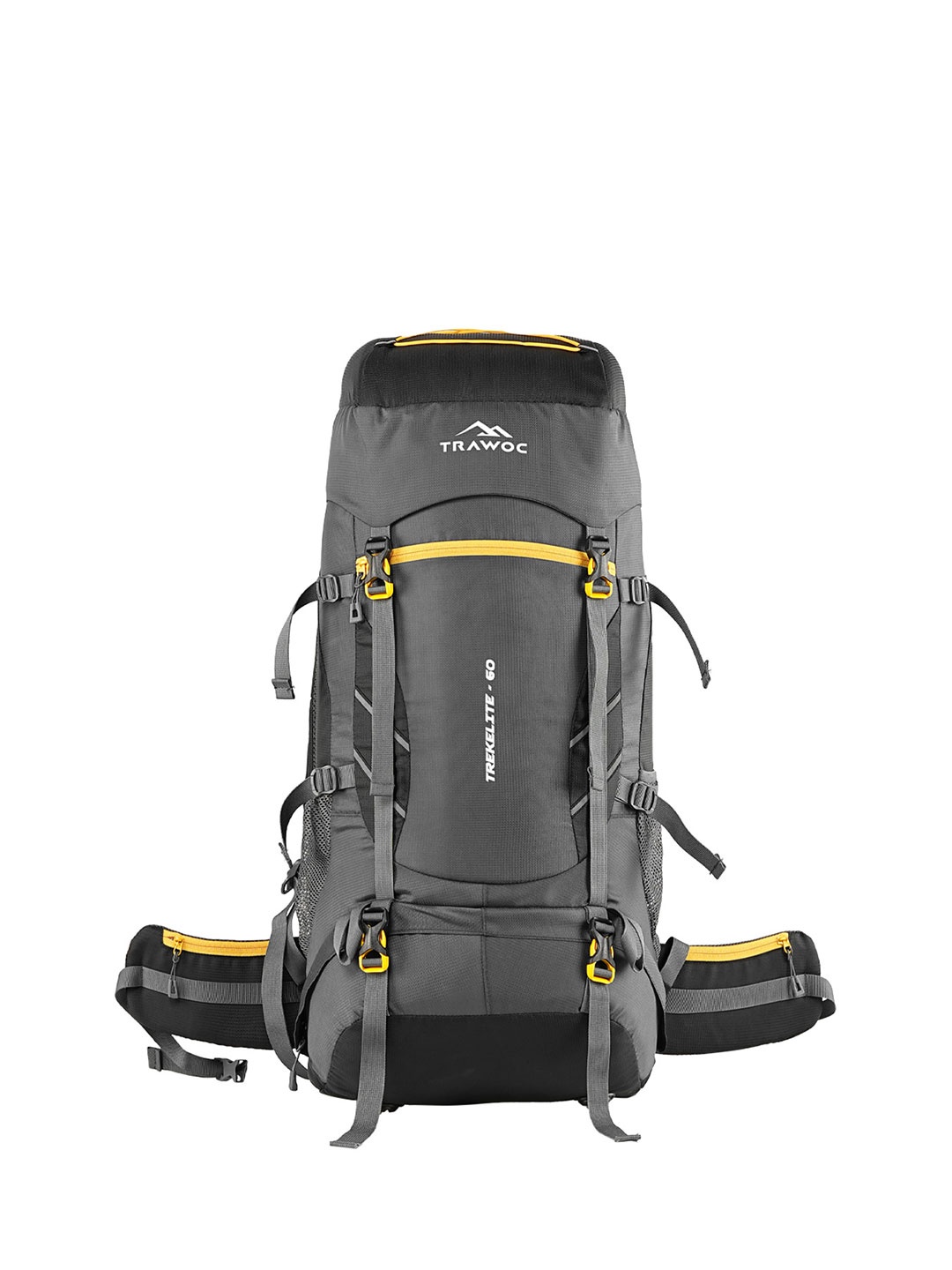 

TRAWOC TREKELITE Solid 60L Rucksack With Shoe Compartment for Camping Hiking Trekking, Black