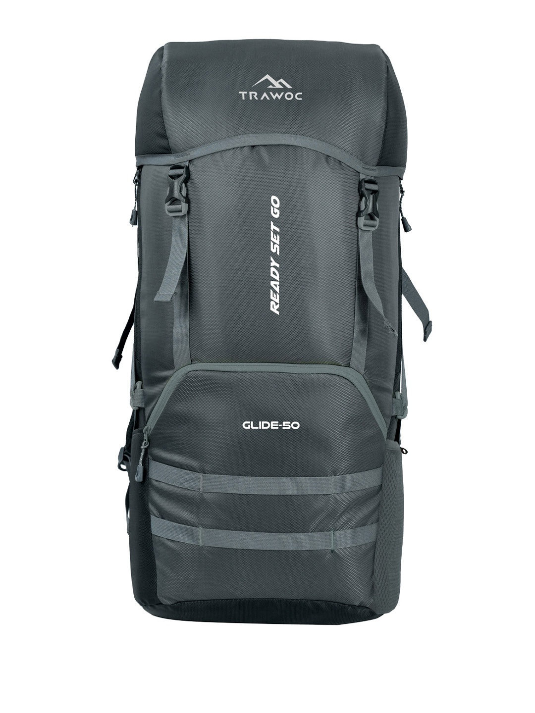 

TRAWOC GLIDE Solid 50L Backpack For Trekking Hiking & Everyday Travel, Grey
