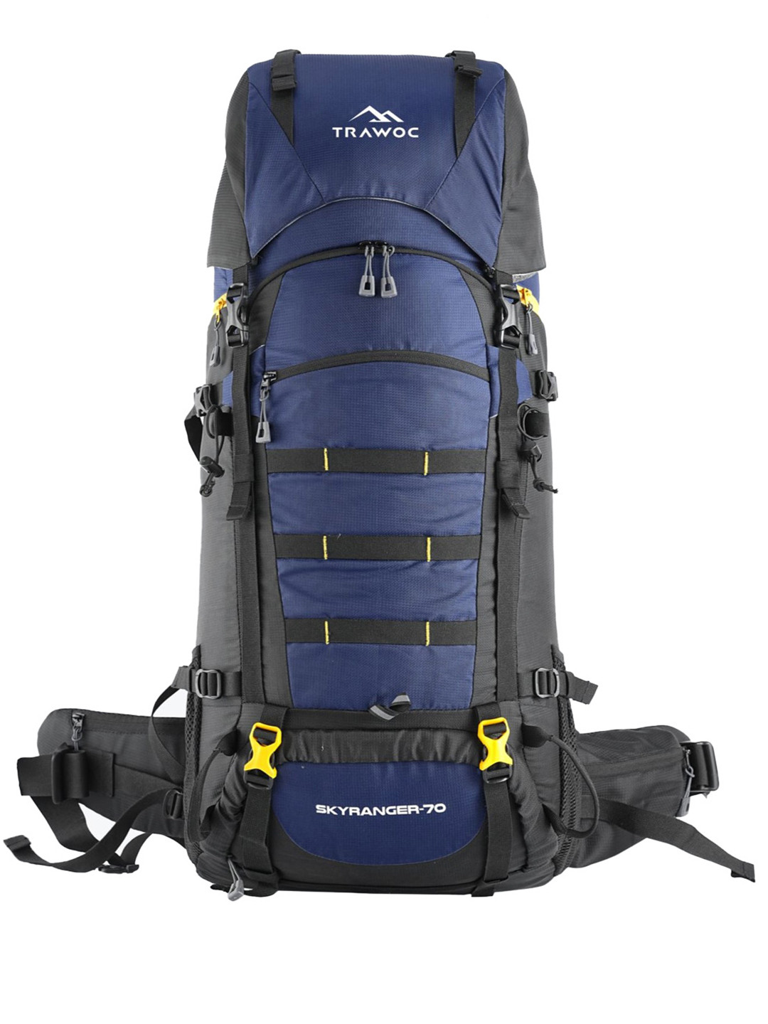 

TRAWOC SKYRANGER Unisex Solid 70L Internal Frame Rucksack For Trekking Travel, Blue