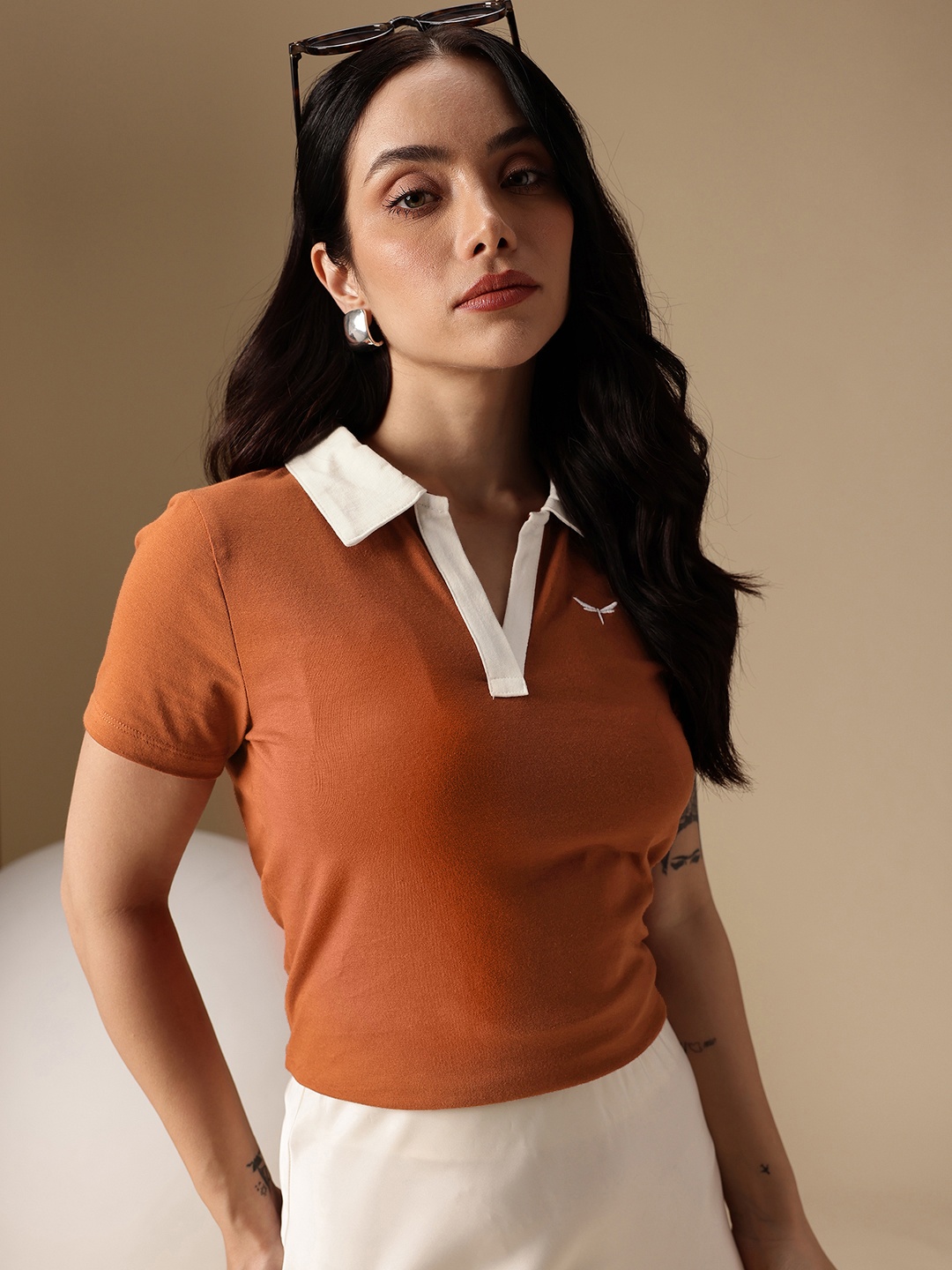 

Chemistry Polo Collar T-shirt, Rust