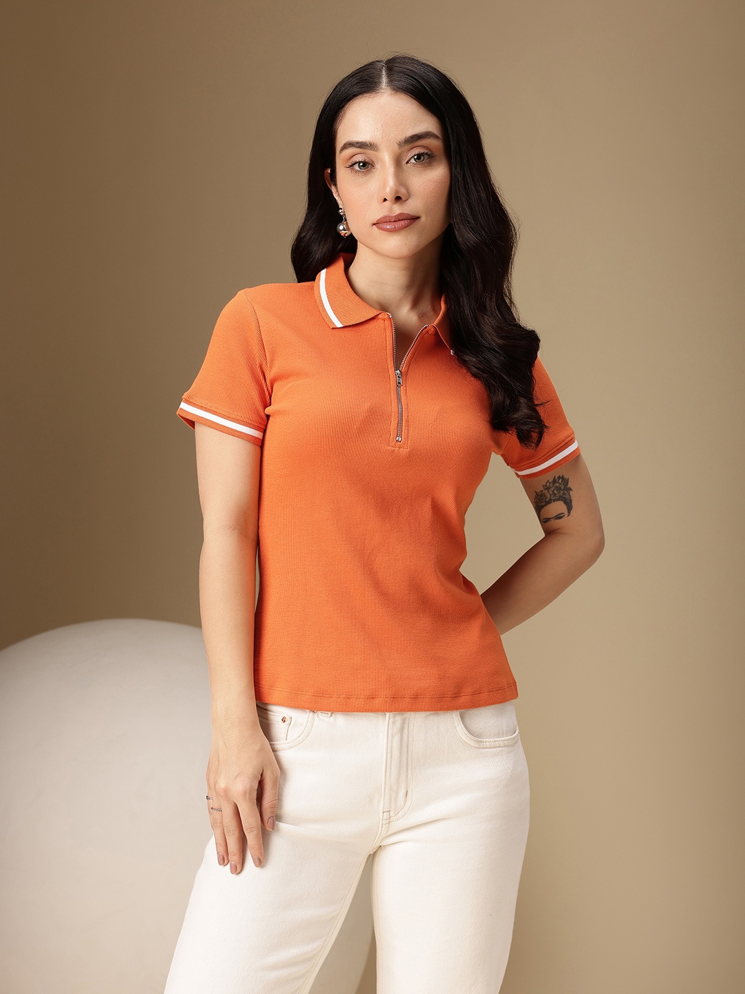 

Chemistry Polo Collar T-shirt, Orange