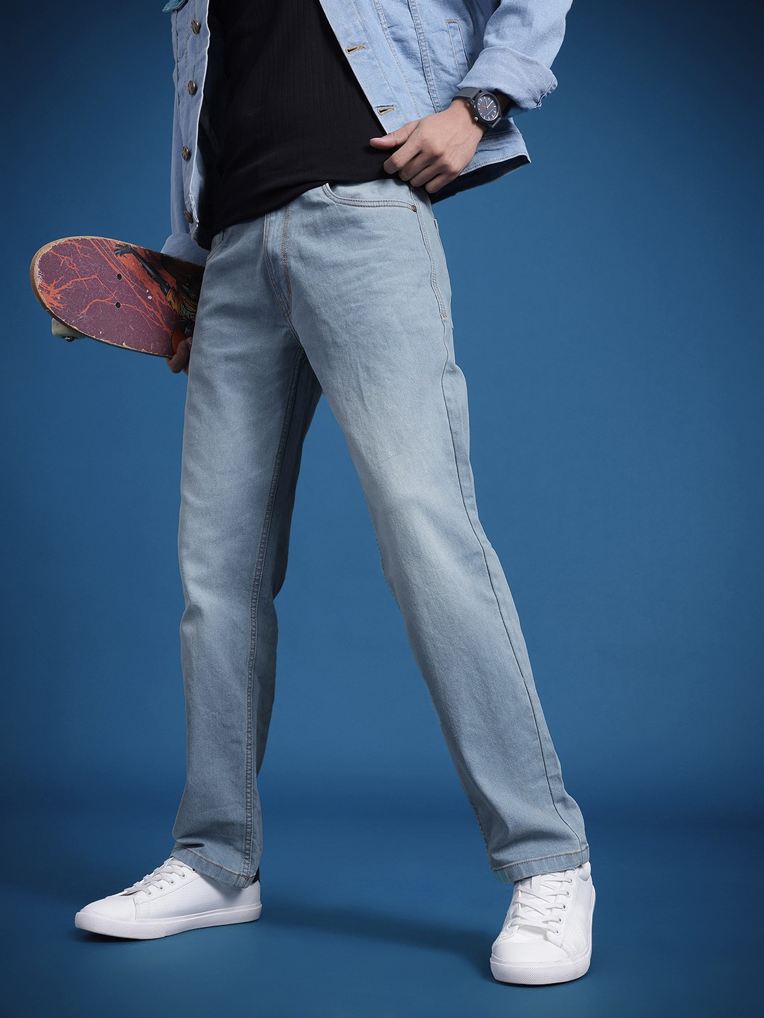 

The Roadster Life Co. Men Regular Fit Stretchable Jeans, Blue