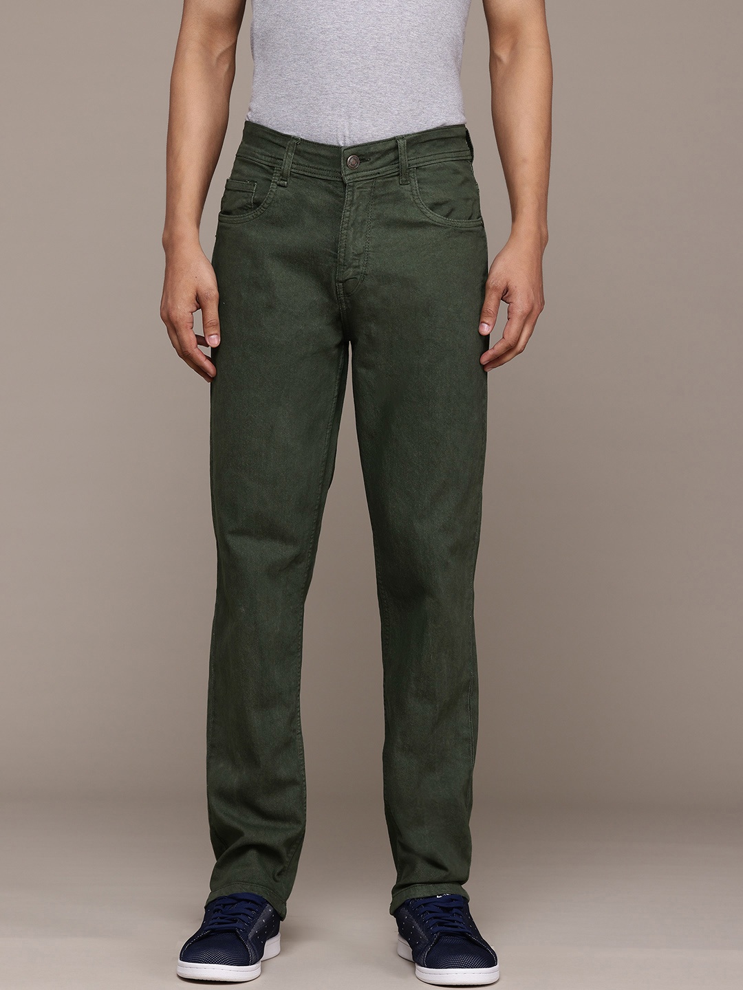 

The Roadster Lifestyle Co. Men Stretchable Jeans, Olive