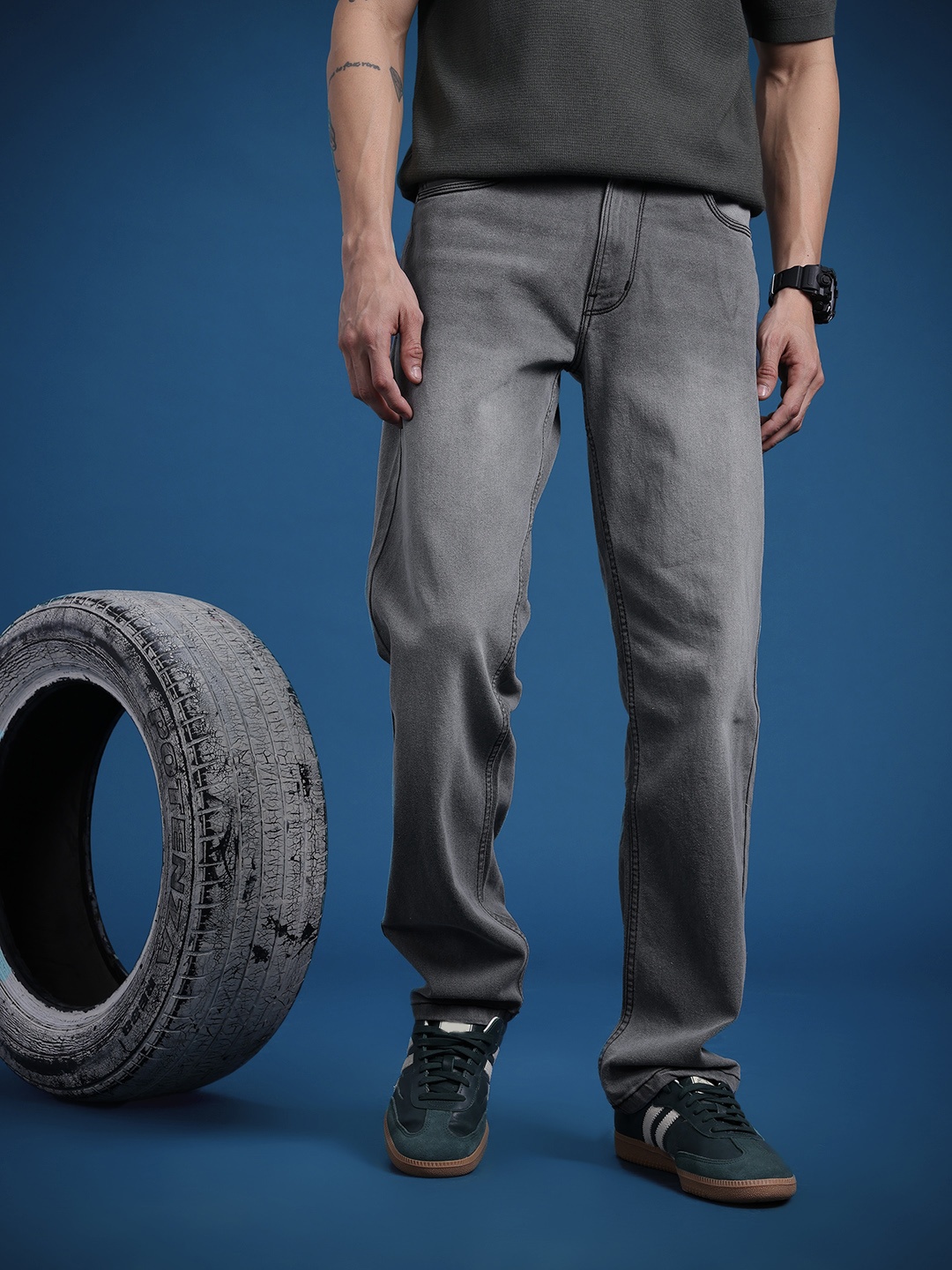 

The Roadster Life Co. Men Regular Fit Jeans, Grey