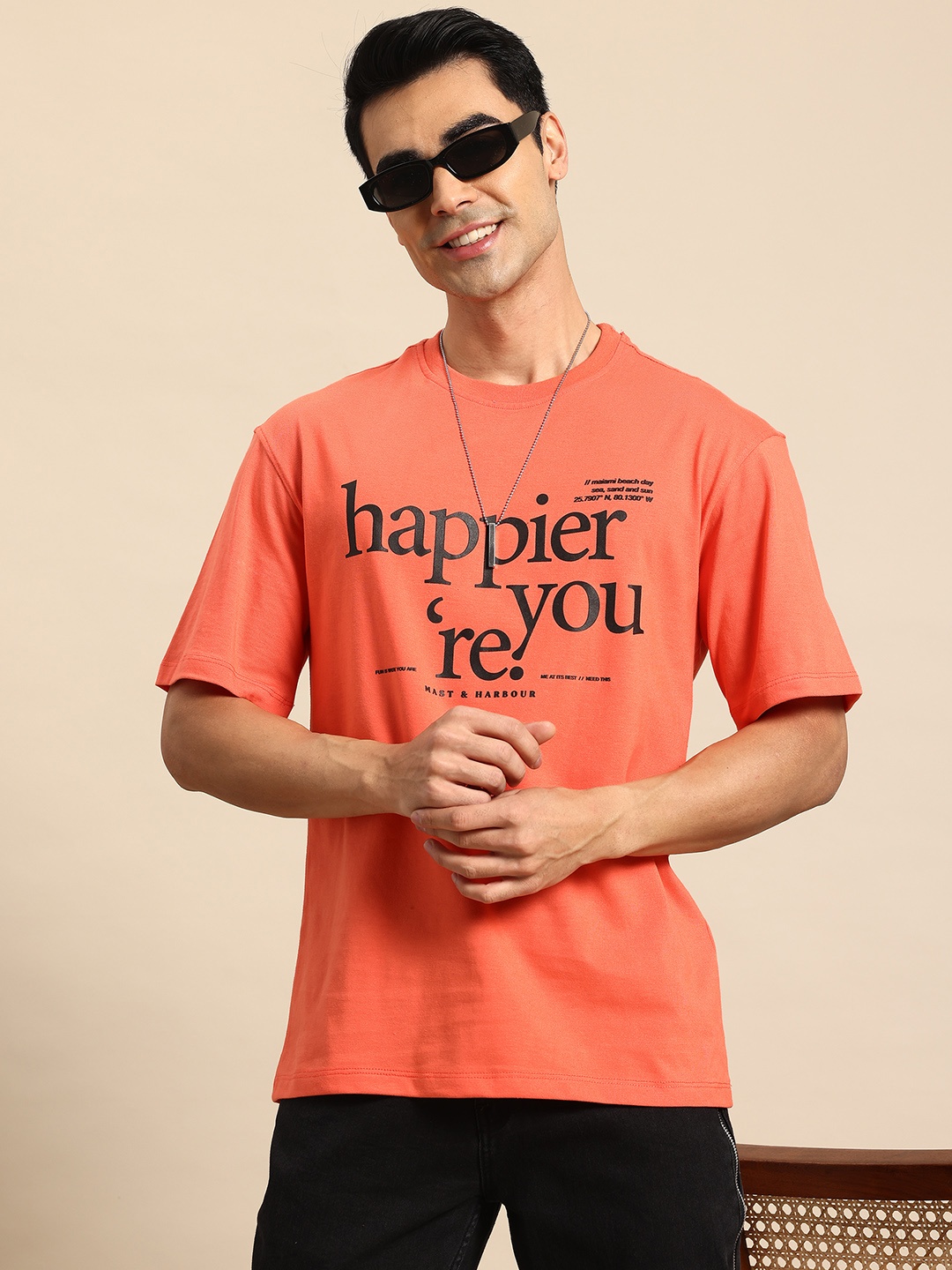 

Mast & Harbour Typography T-shirt, Orange