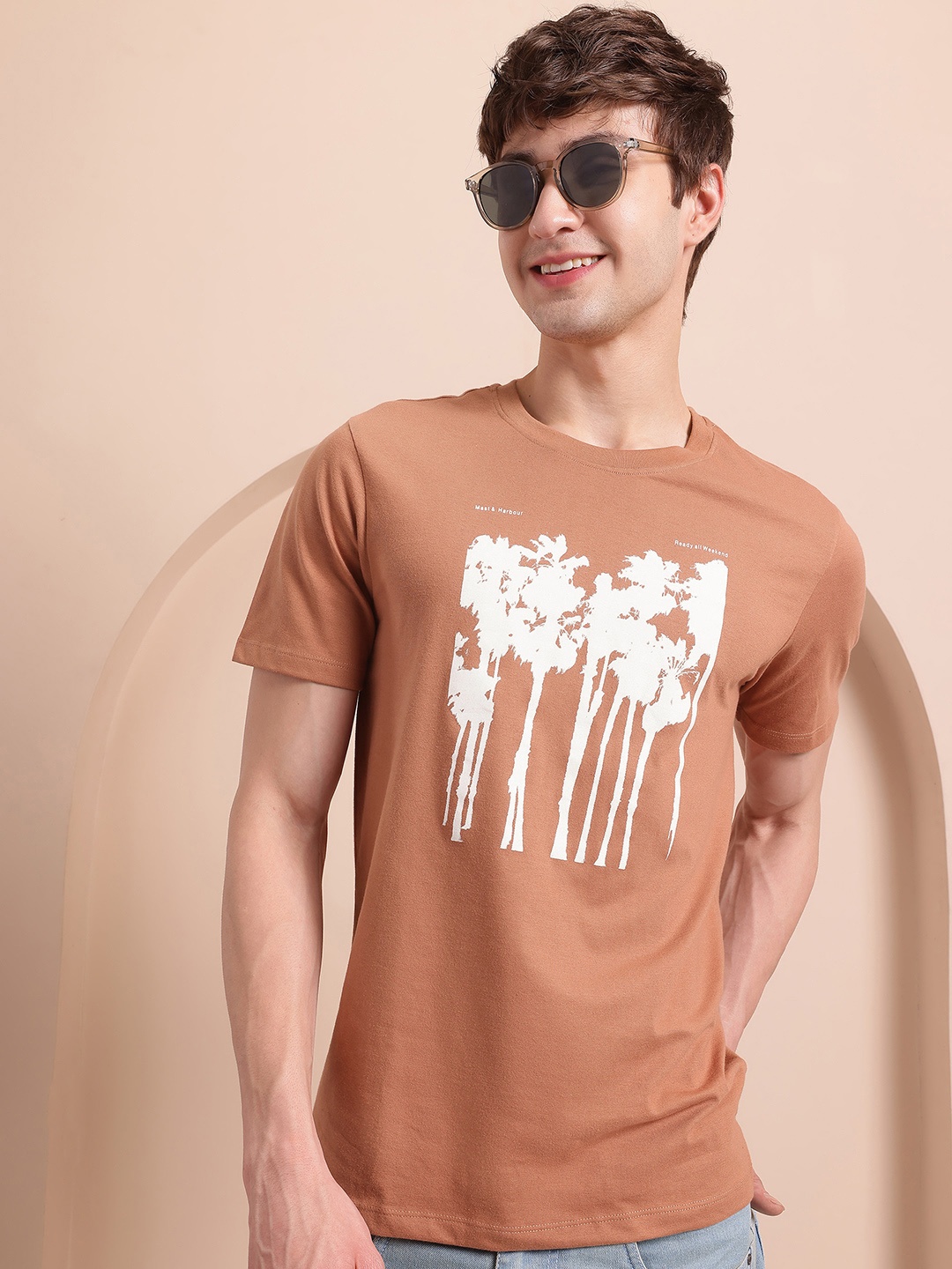 

Mast & Harbour Printed T-shirt, Brown