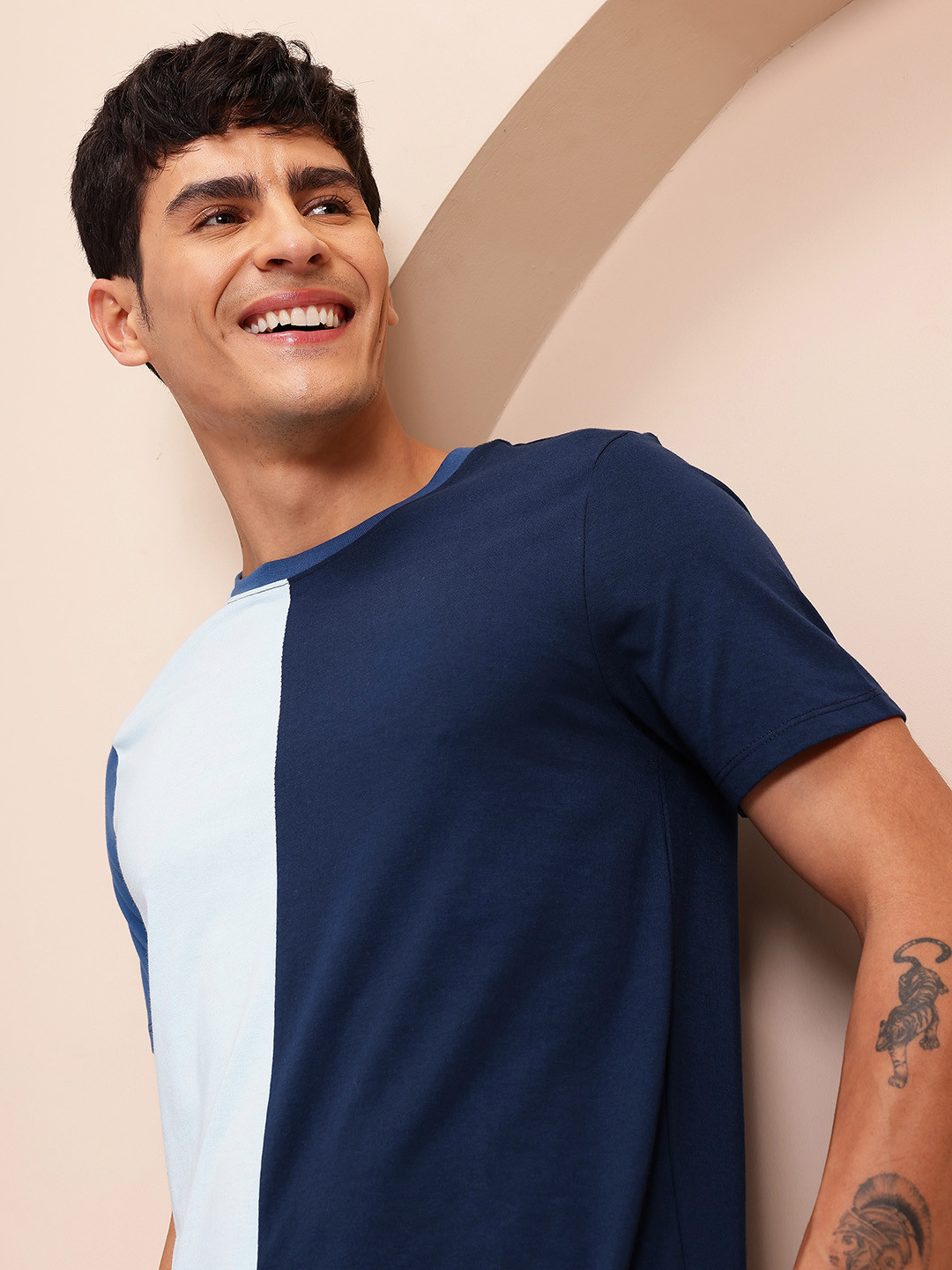 

Mast & Harbour Colourblocked T-shirt, Blue