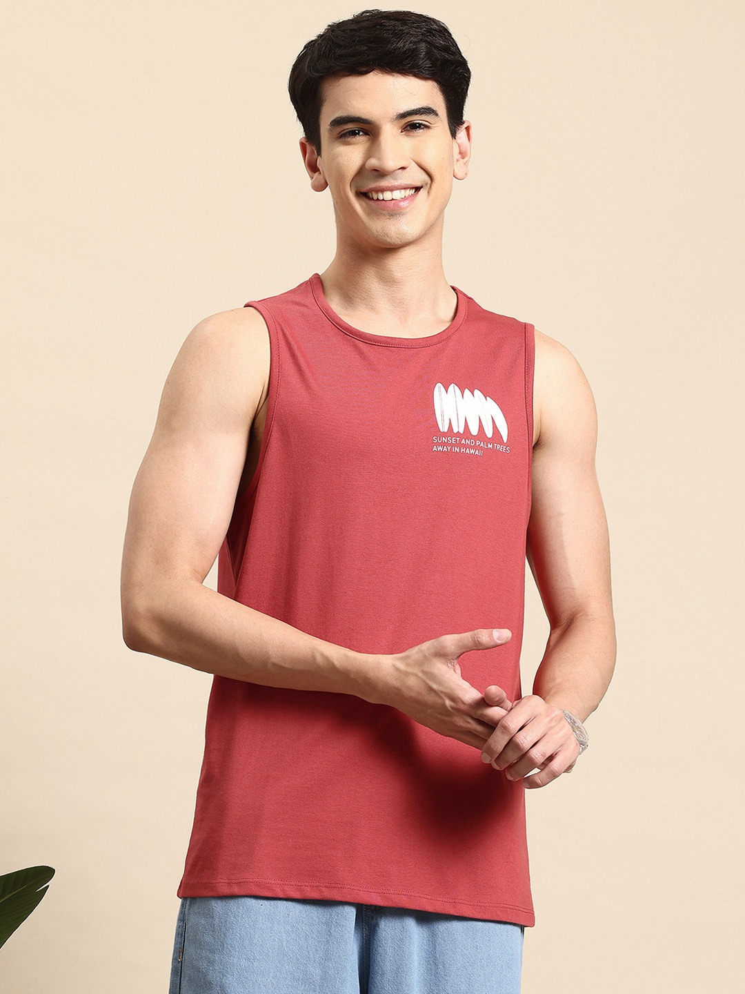 

Mast & Harbour Printed Tank T-shirt, Red