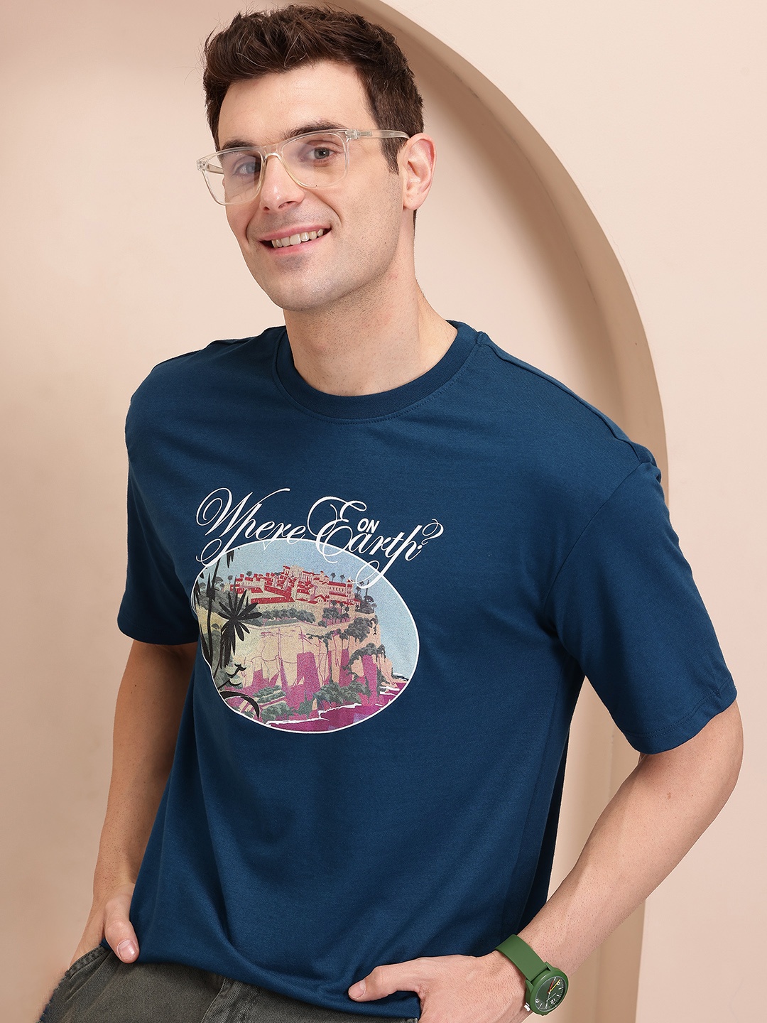 

Mast & Harbour Graphic Printed T-shirt, Teal