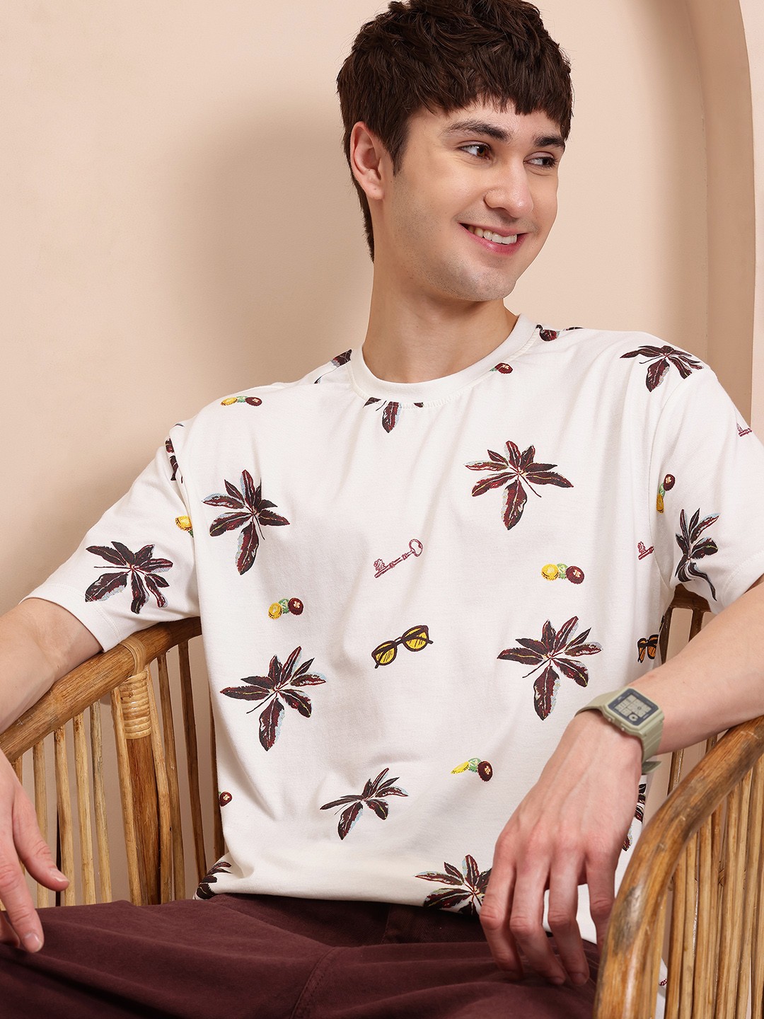 

Mast & Harbour Printed Relaxed T-shirt, White