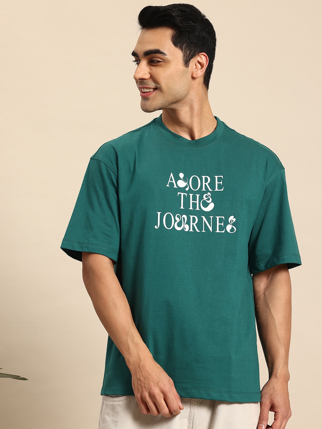

Mast & Harbour Typography Relaxed T-shirt, Green