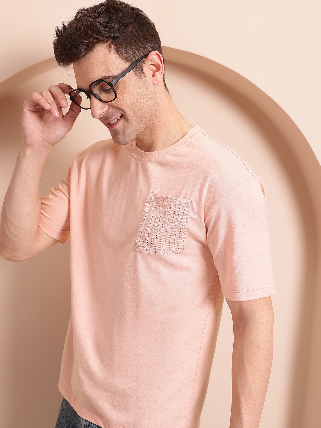 

Mast & Harbour Crochet Pocket T-shirt, Pink