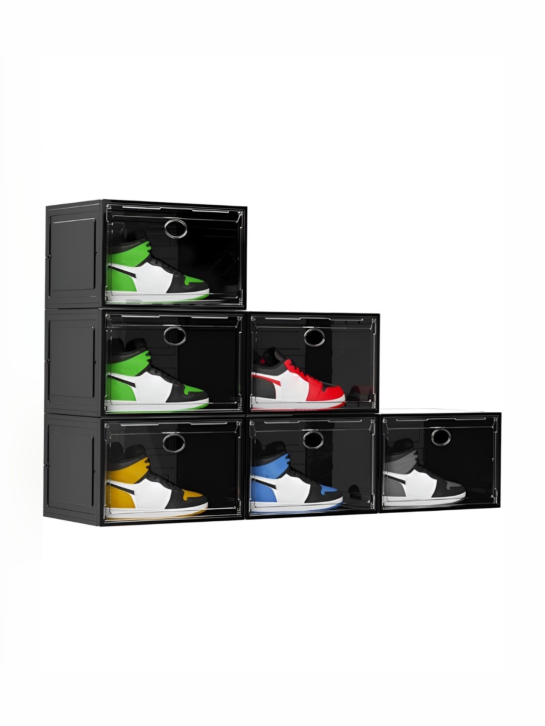 

TIED RIBBONS Black 6 Pieces Shoe Rack Organiser