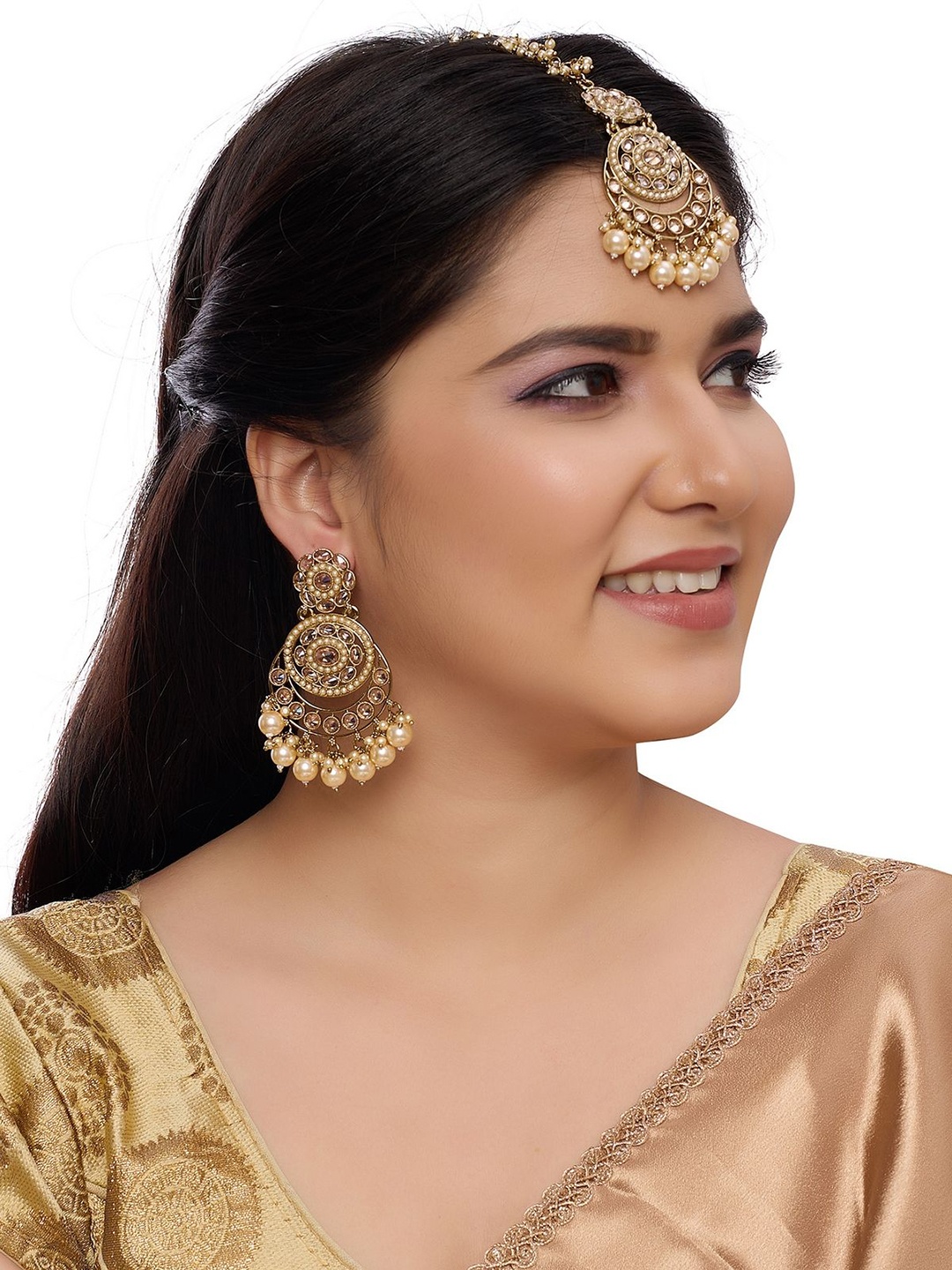 

Rhymee Gold-Plated Stone-Studded & Jewellery Set