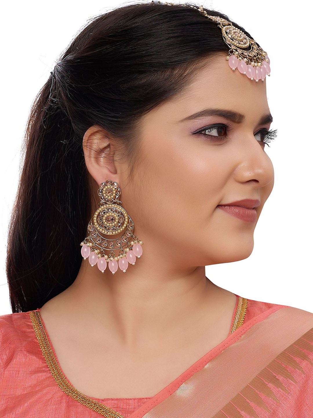 

Rhymee Gold-Plated Stones-Studded & Beaded Jewellery Set