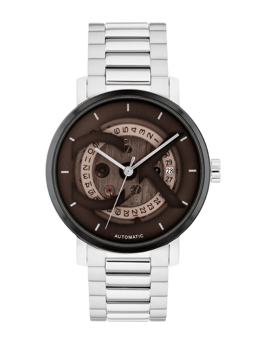 

Calvin Klein Unisex Ck Iconic Analogue Automatic Solar Powered Watch, Coffee brown