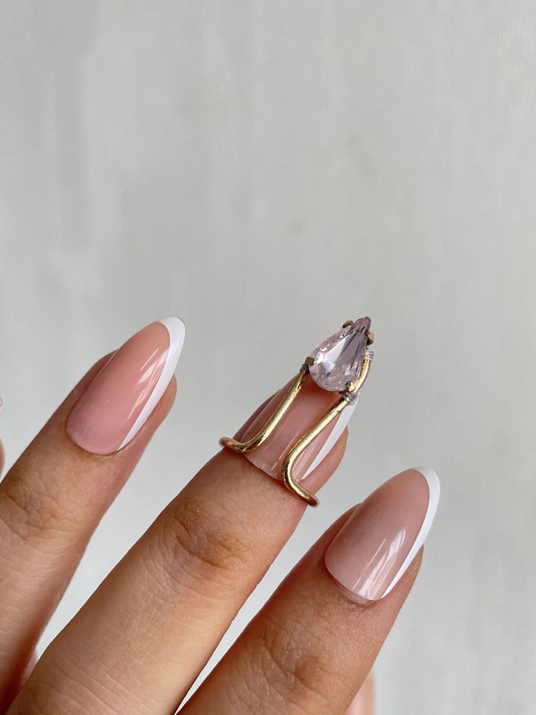 

ISHKAARA Gold-Plated Crystal-Studded Nail Ring