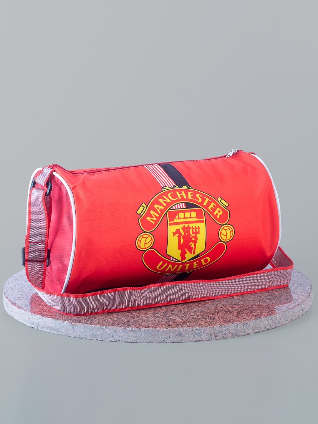 

Golden Peacock Football Club Printed Small Foldable Casual Kids Duffel Bag, Red