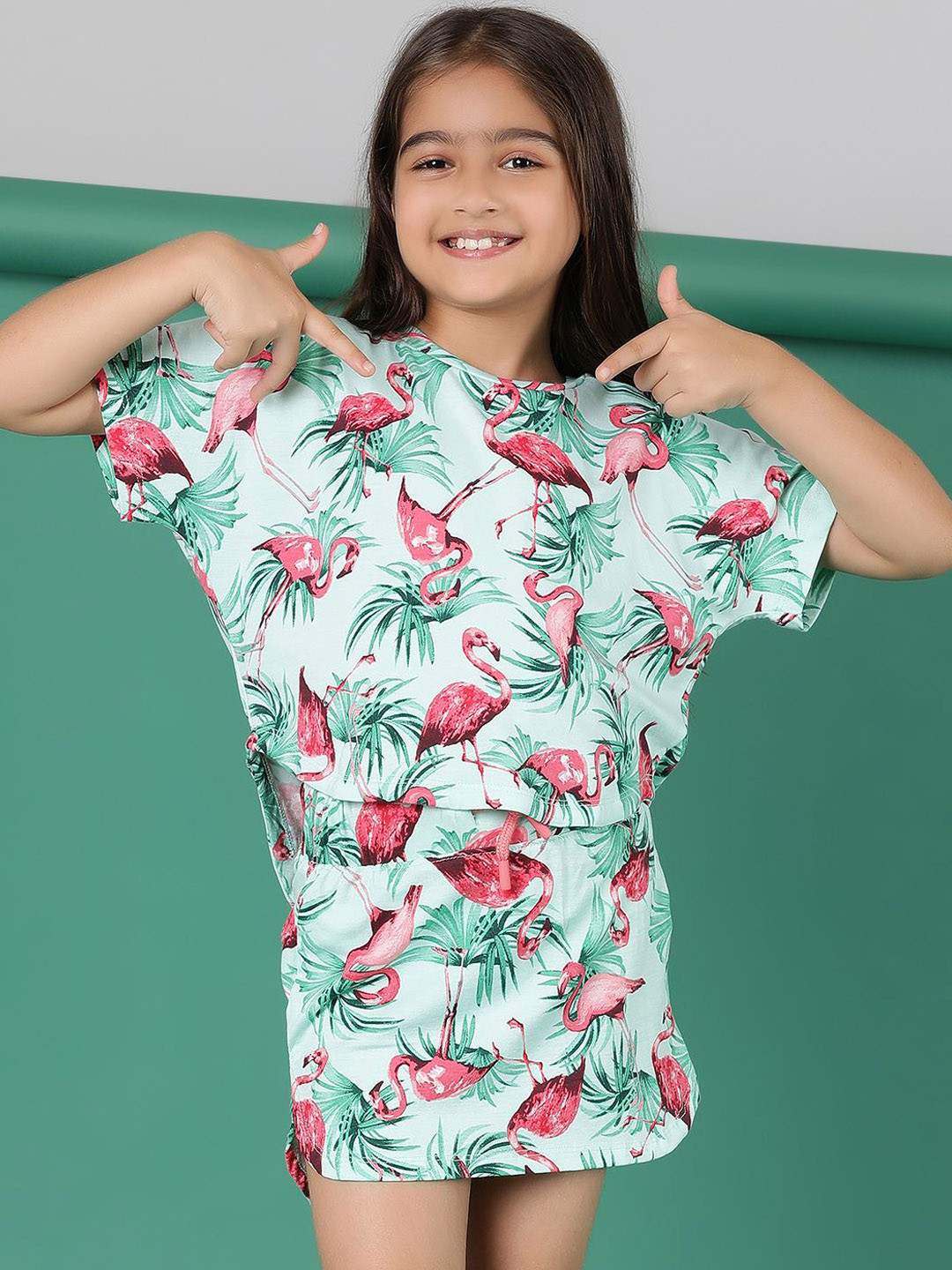 

TALES & STORIES Printed Cotton Clothing Set, Green