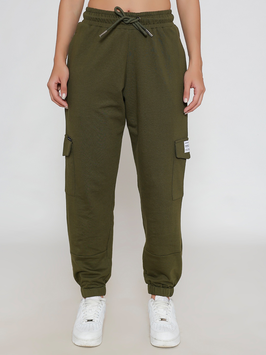 

Lounge Dreams Women Cotton Mid Rise Joggers, Olive