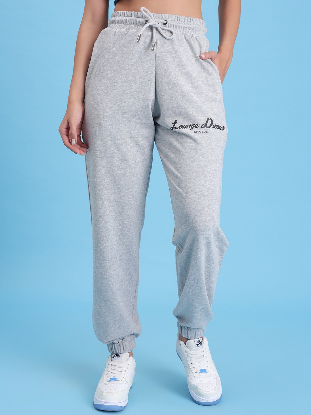 

Lounge Dreams Women Pure Cotton Regular Fit Joggers, Grey