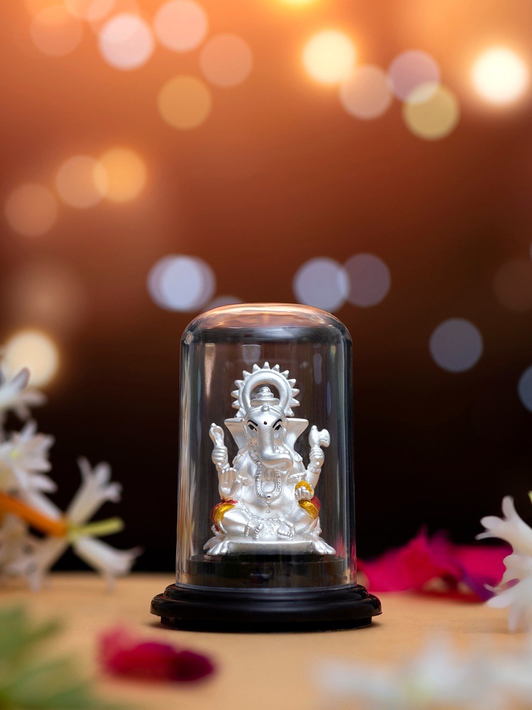 

Zavya Silver Toned Lord Ganesha 925 Sterling Silver Religious Idol Showpiece