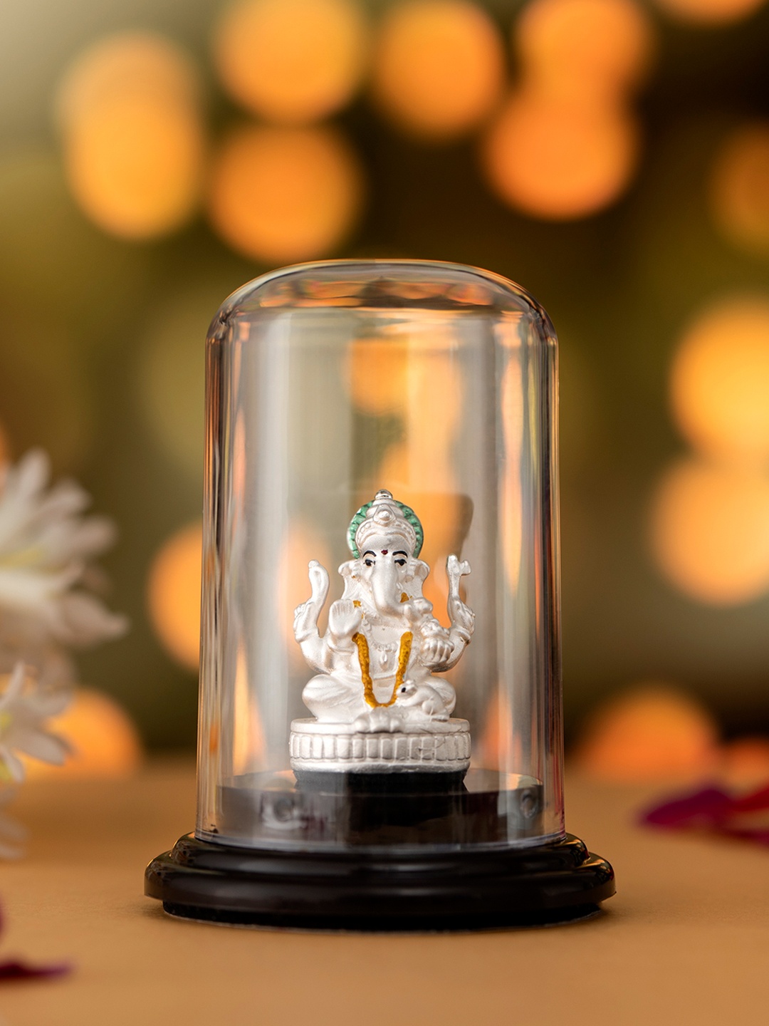 

Zavya Transparent & Blue 925 Sterling Silver Religious Idol Showpiece