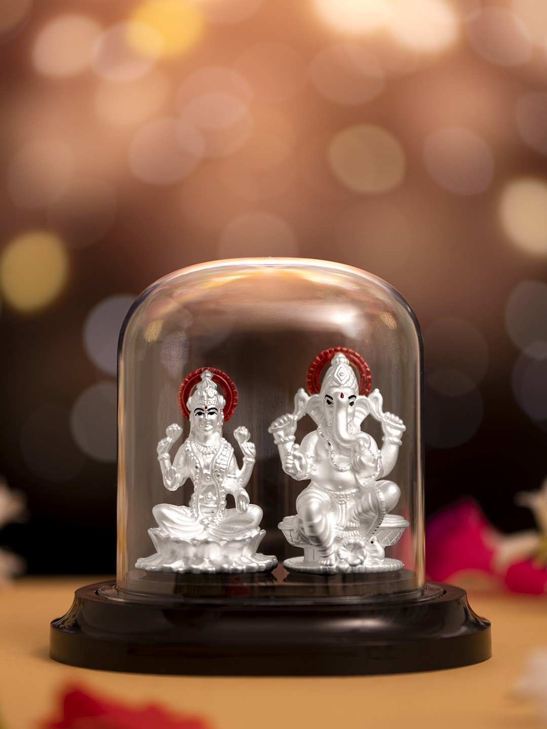 

Zavya Transparent & Pink 925 Sterling Silver Religious Idol Showpiece