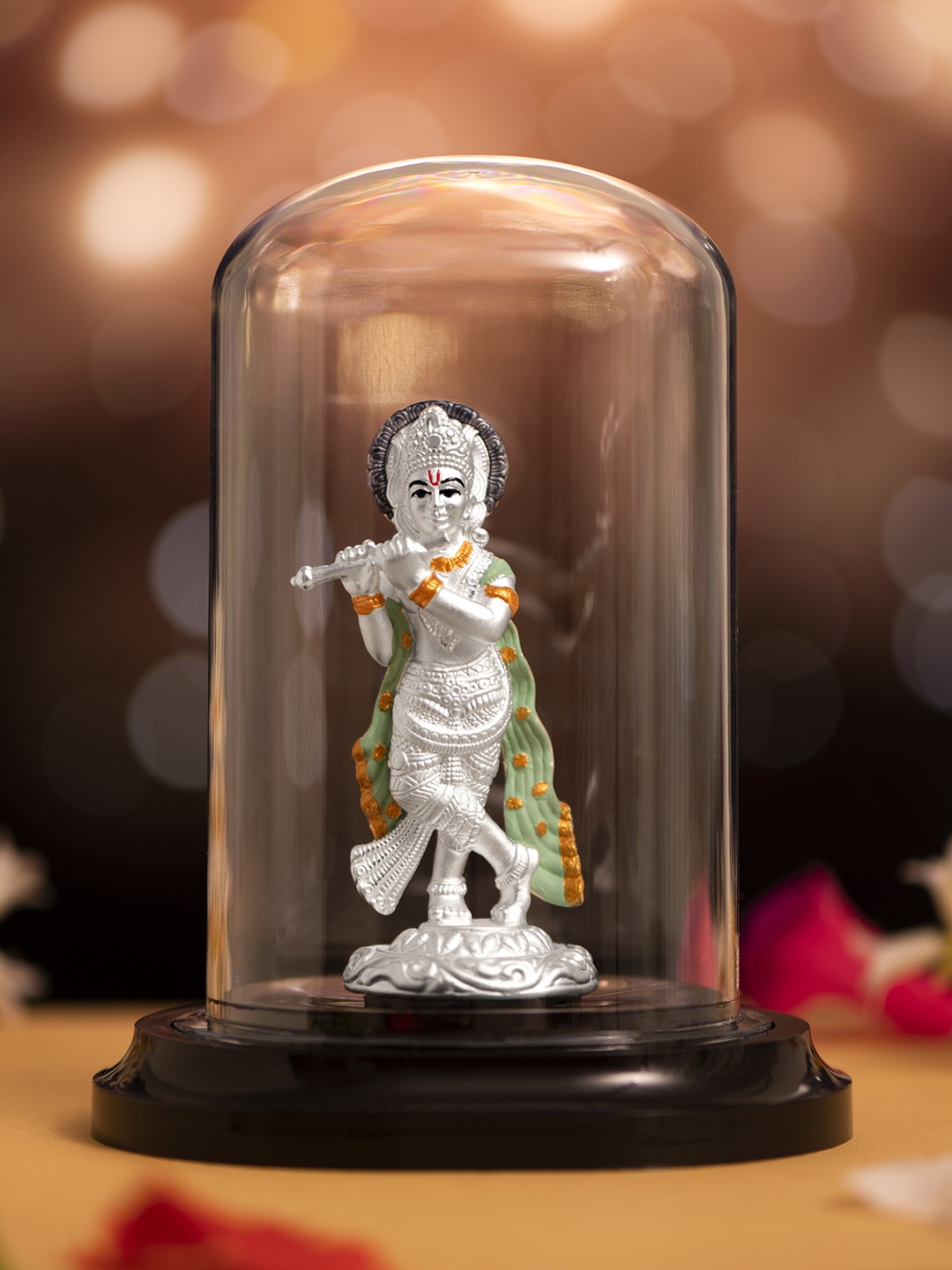 

Zavya Silver Toned Lord Shri Krishna 92.5 Sterling Silver Religious Idol Showpiece