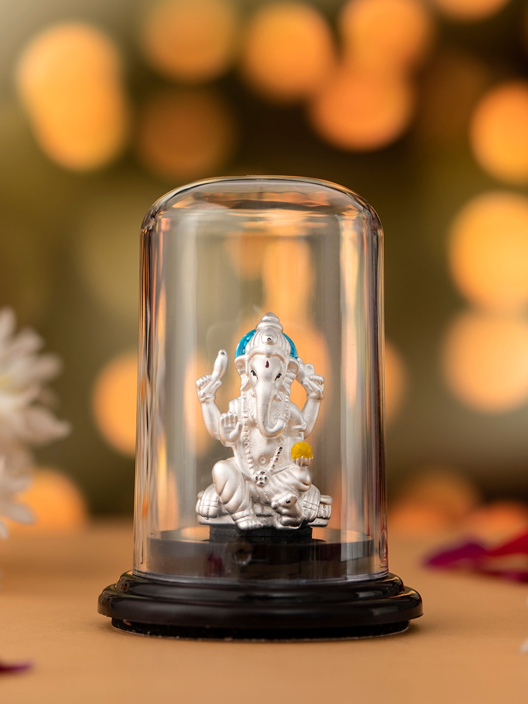 

Zavya Silver Toned Lord Ganesha 92.5 Sterling Silver Religious Idol Showpiece