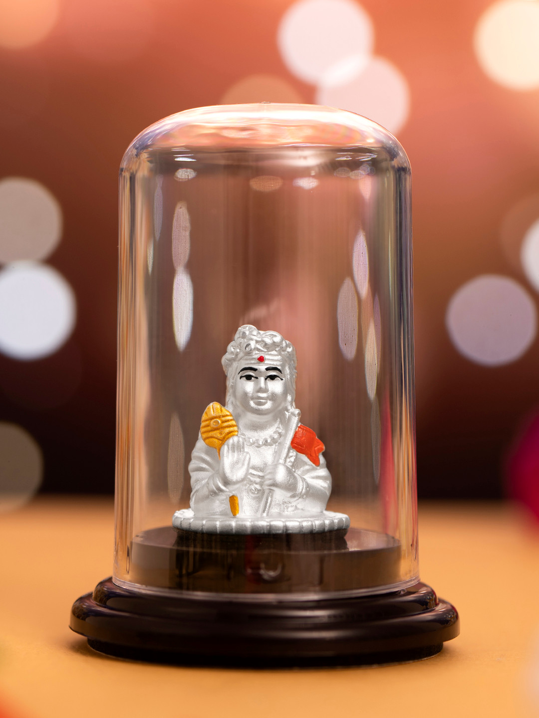 

Zavya Transparent & Red 925 Sterling Silver Religious Idol Showpiece