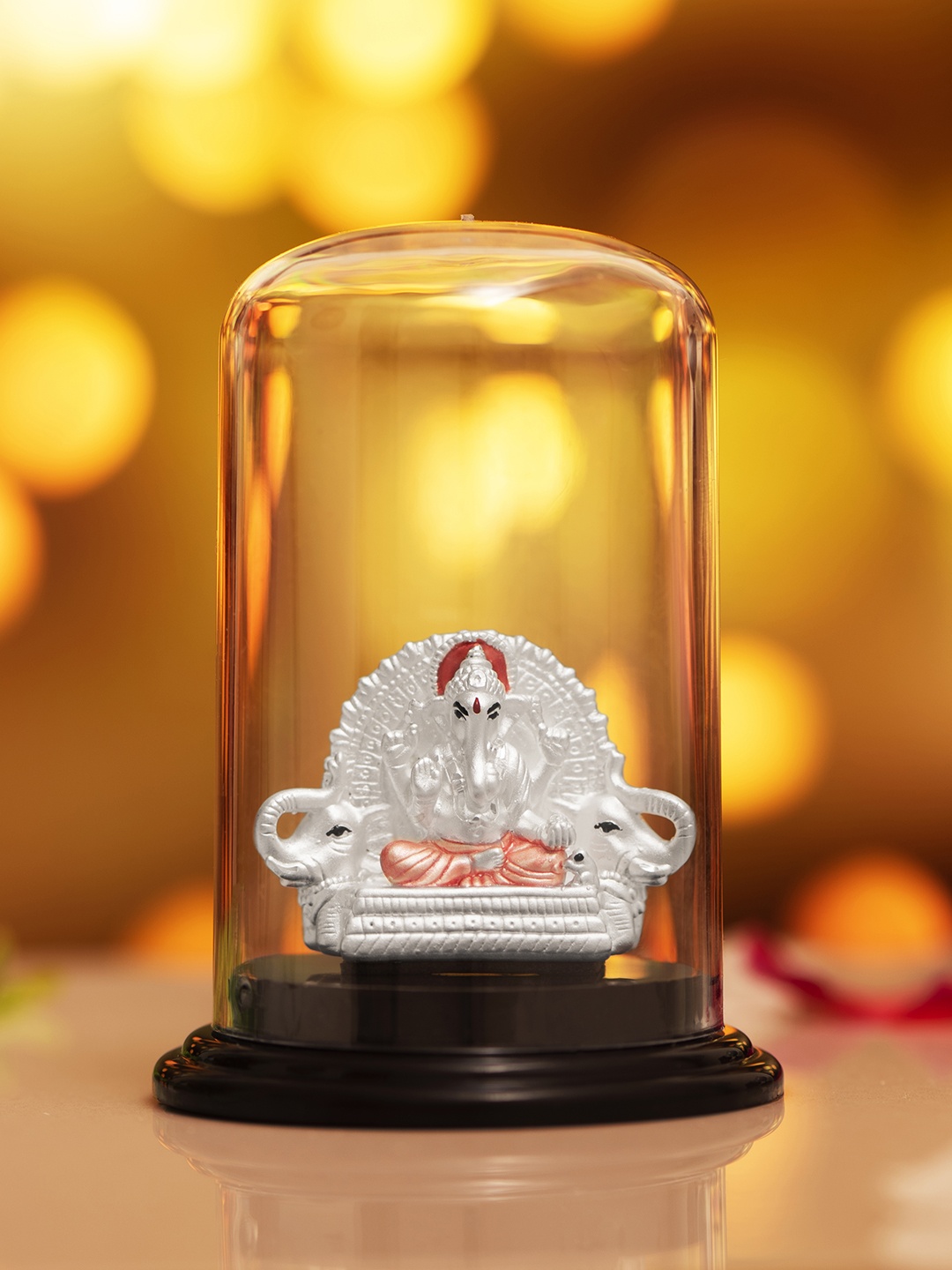 

Zavya Transparent & Orange 925 Sterling Silver Religious Idol Showpiece