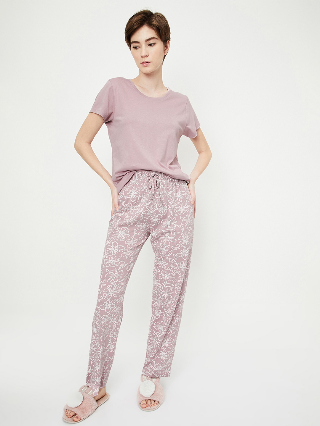 

max Women Pure Cotton Night suit, Pink