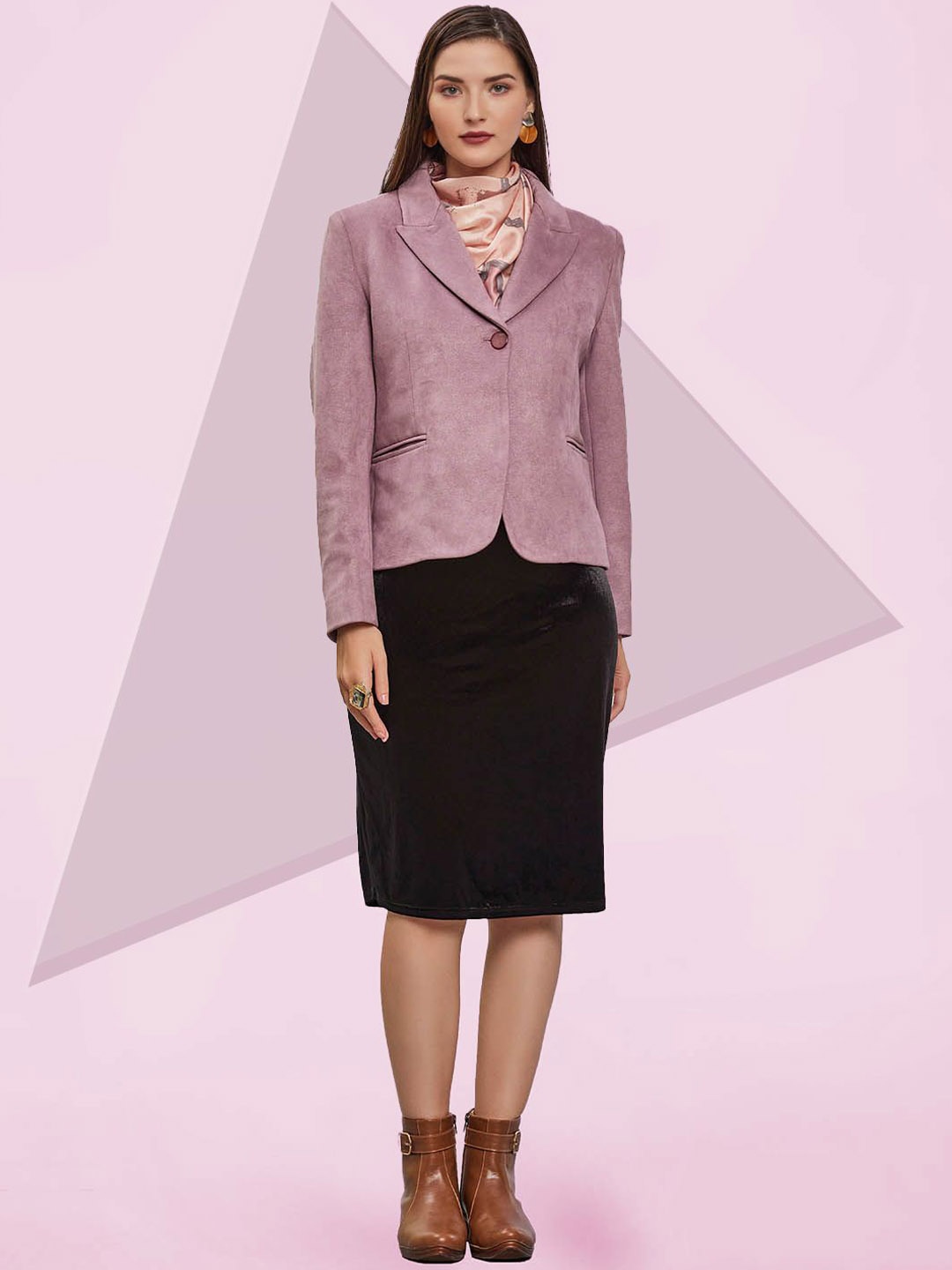 

The Roadster Lifestyle Co. Women Solid Woollen Single-Breasted Coat, Purple