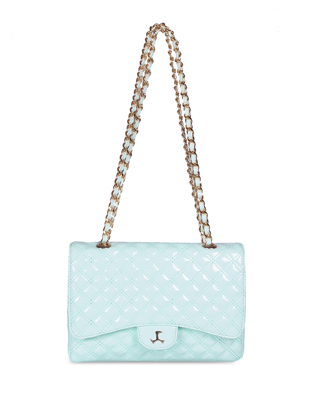 

Mochi Women Self Design Structured Sling Bag With Quilted, Blue