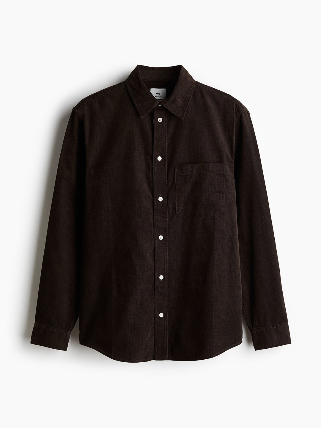 

H&M Pure Cotton Corduroy Shirt, Brown