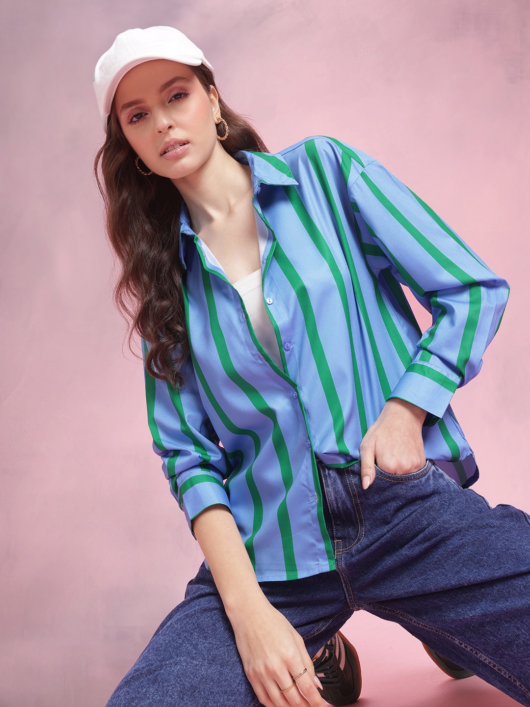 

DressBerry Opaque Striped Casual Shirt, Blue