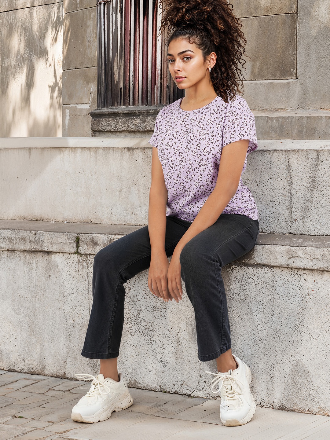 

DressBerry Floral Printed Top, Lavender