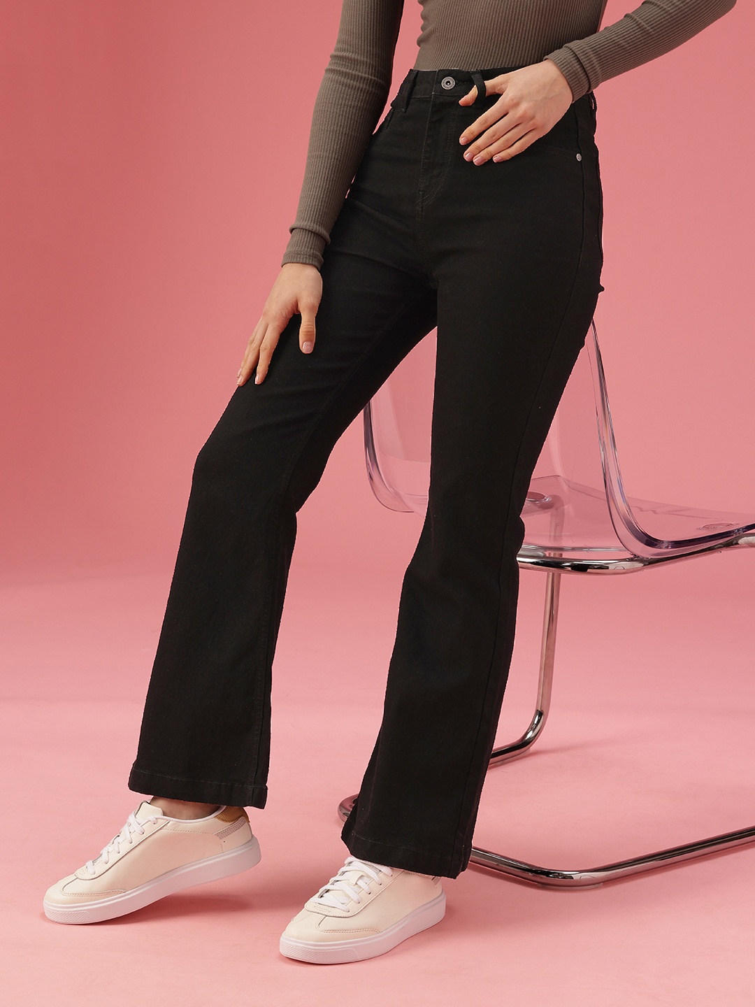 

DressBerry Women Bootcut High-Rise Stretchable Jeans, Black
