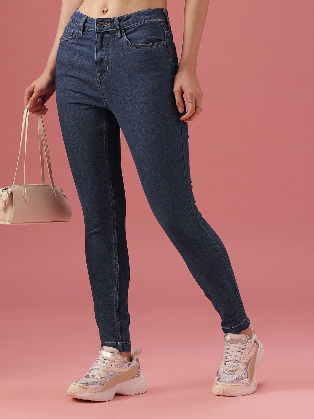

DressBerry Women Skinny Fit High-Rise Light Fade Stretchable Jeans, Blue