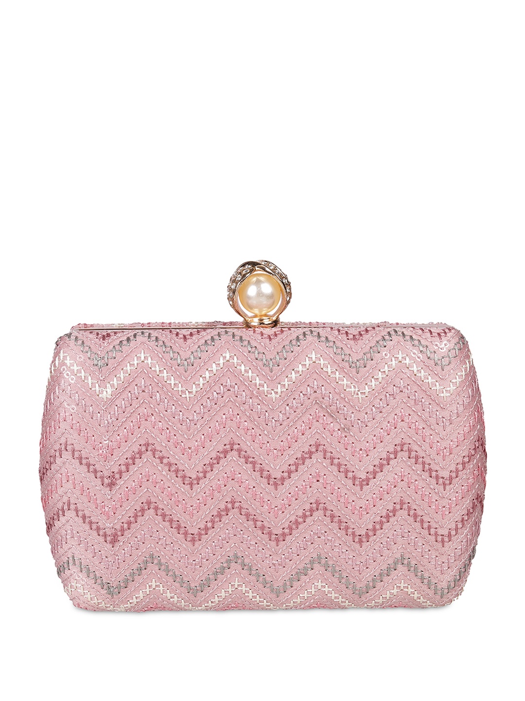 

Metro Embellished Box Clutch, Pink